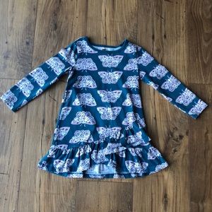 4t girls Tea ruffle moth print dress